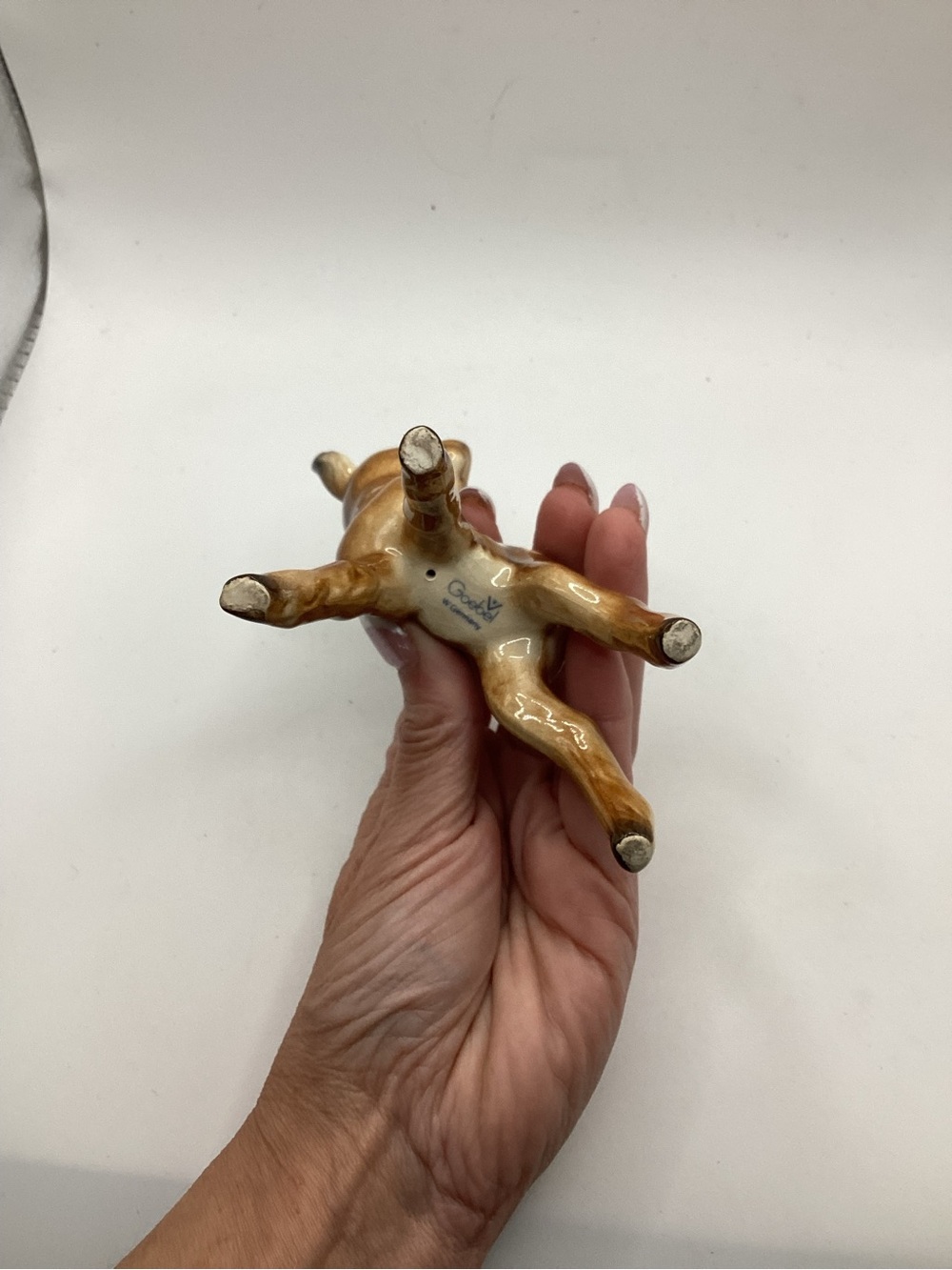 GOEBEL FAWN vtg spotted deer figurine statue ceramic germany doe baby animal art - Picture 4 of 5